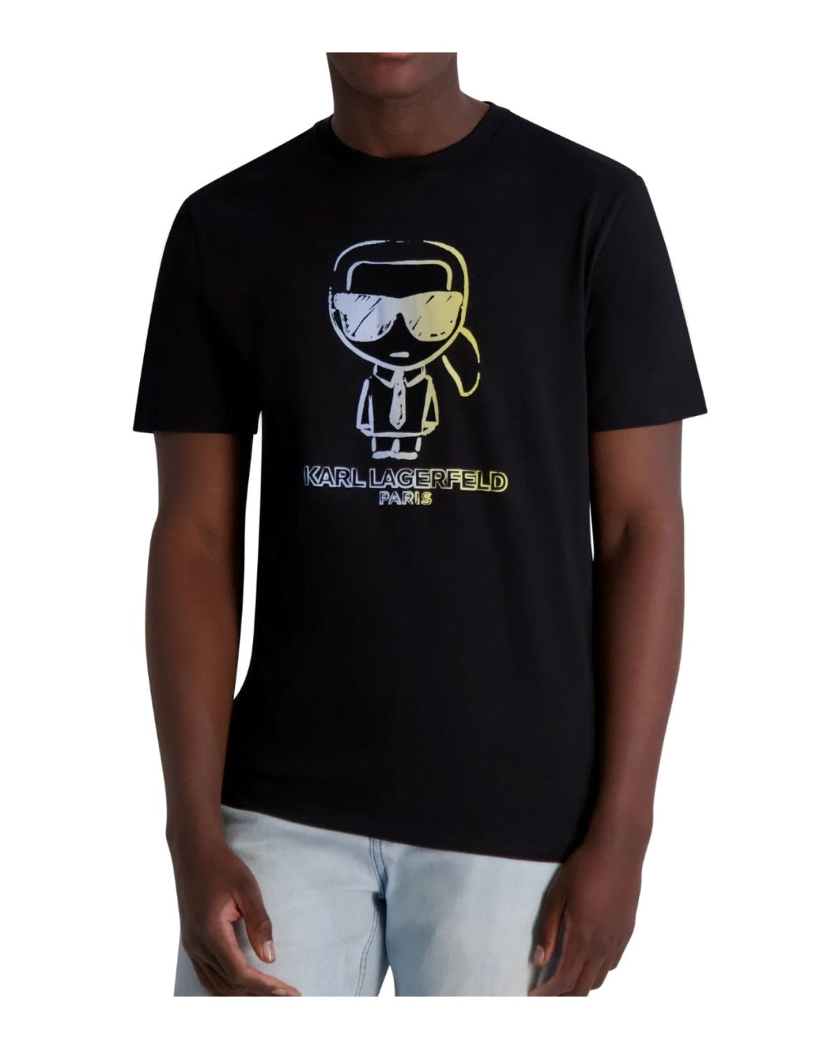 Karl Lagerfeld Blue/Yellow Print Tee Black · Premium Avenue