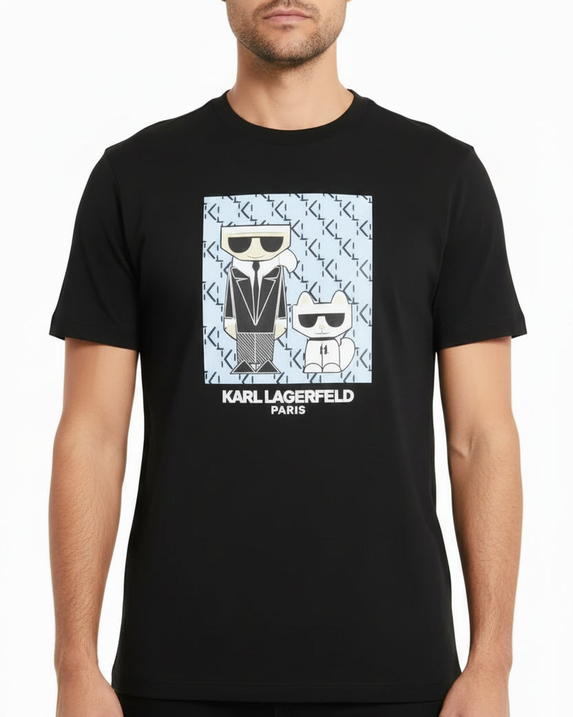 Karl Lagerfeld Kocktail Karl and Choupette Tee Black · Premium Avenue