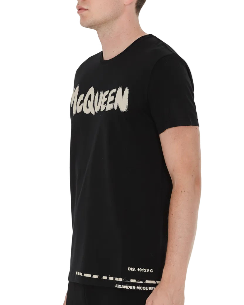 Alexander Mcqueen Ropa Grft Prt T-shirt Black / Brown · Premium Avenue