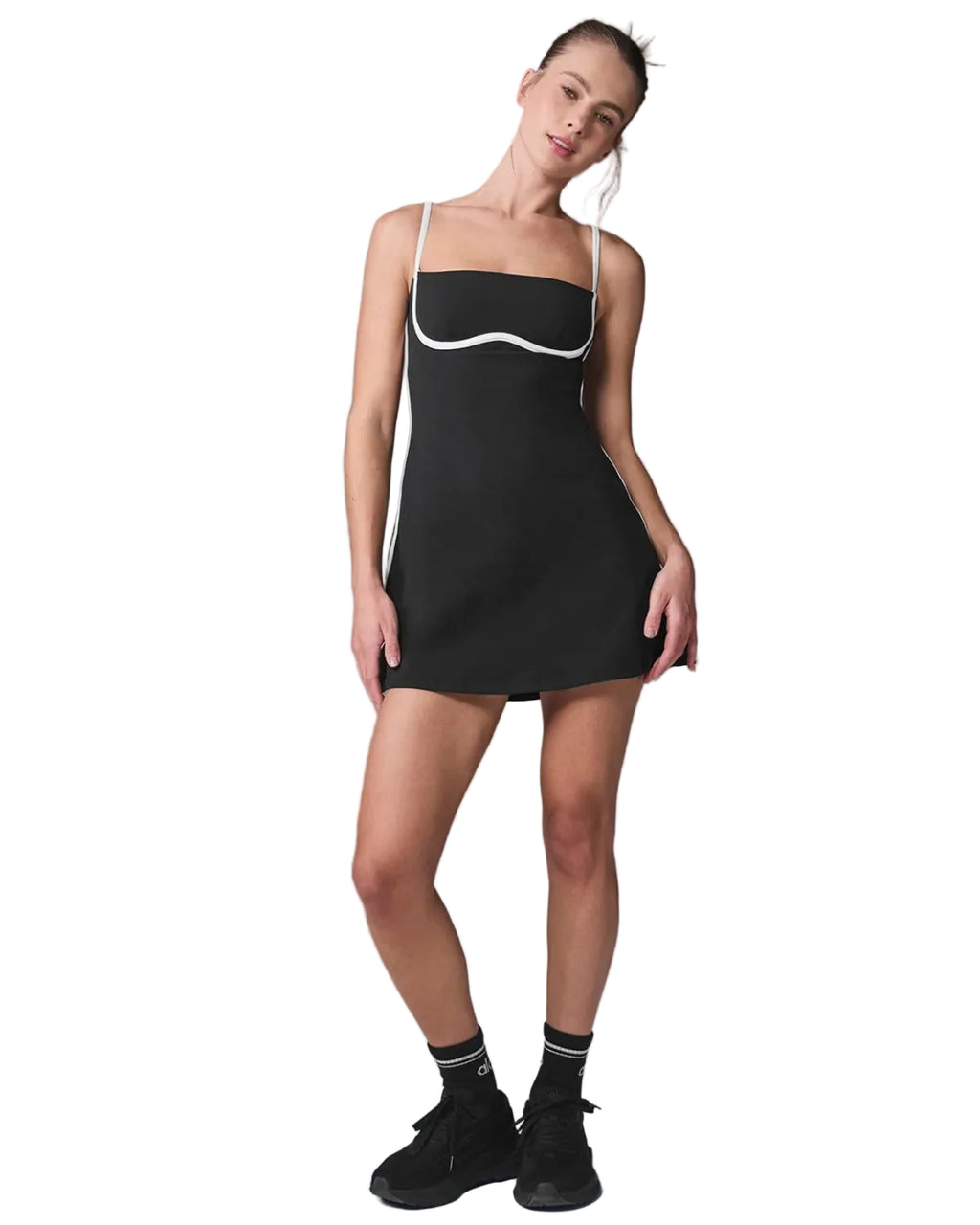 Alo Airbrush Streamlined Dress Black White · Premium Avenue