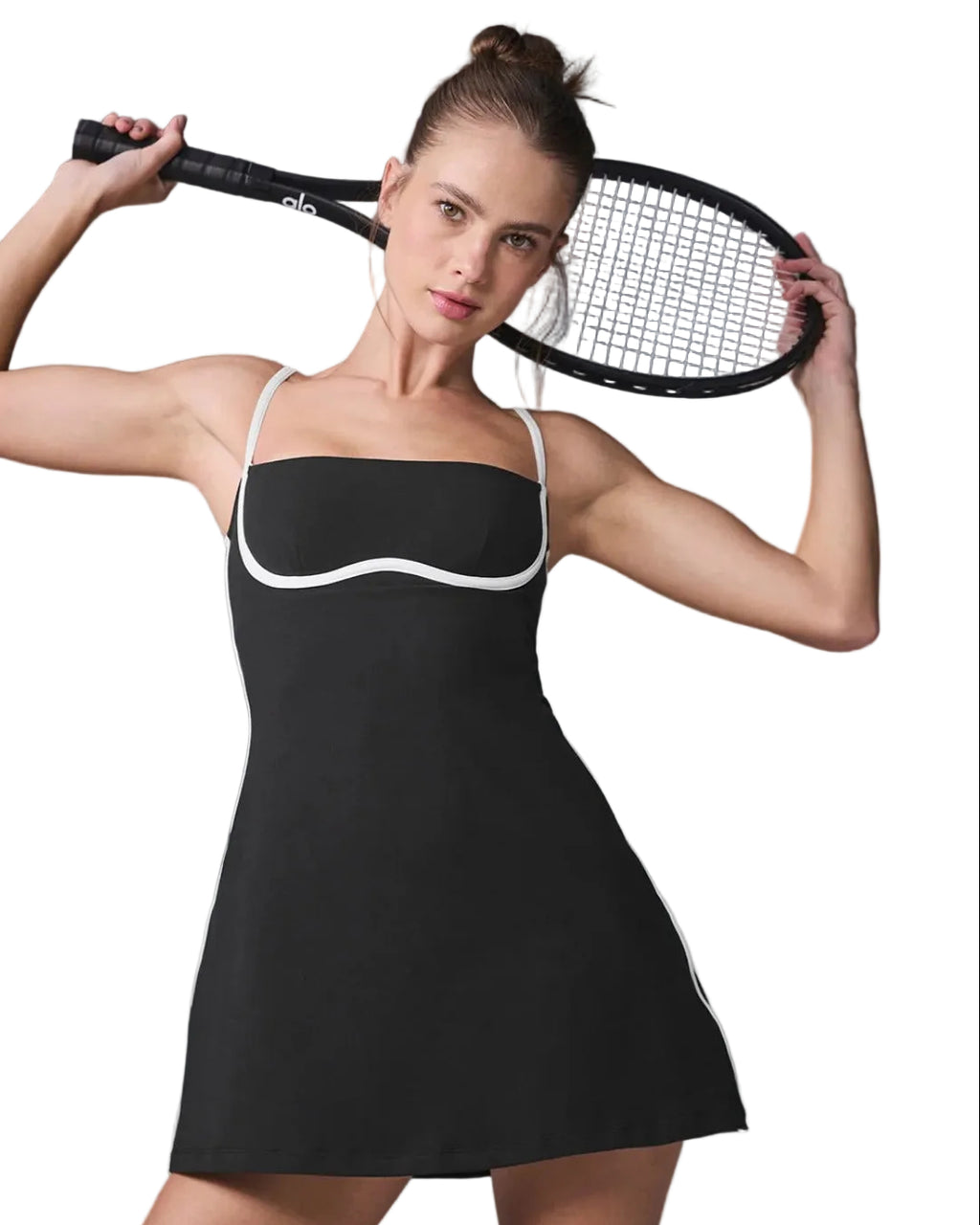 Alo Airbrush Streamlined Dress Black White · Premium Avenue