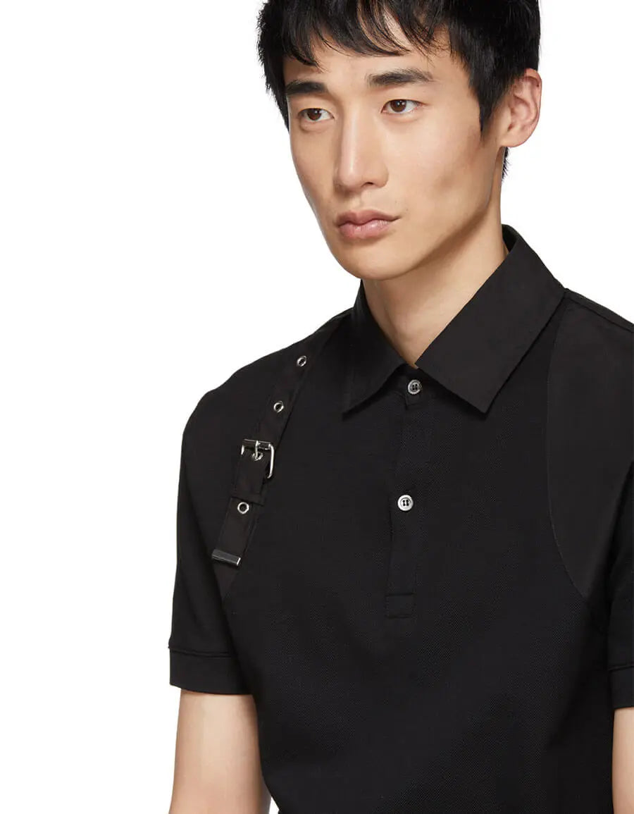 Alexander Mcqueen Ropa Harness Polo Black · Premium Avenue