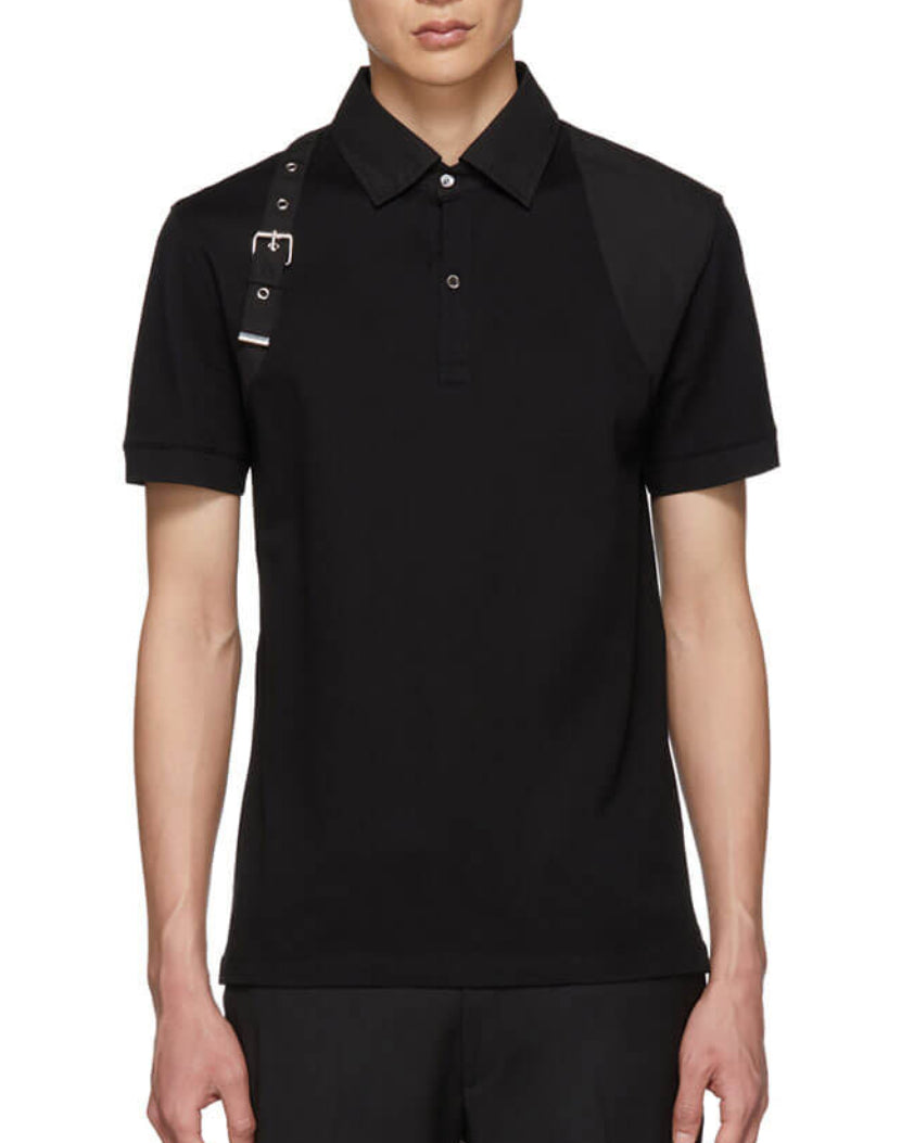 Alexander Mcqueen Ropa Harness Polo Black · Premium Avenue