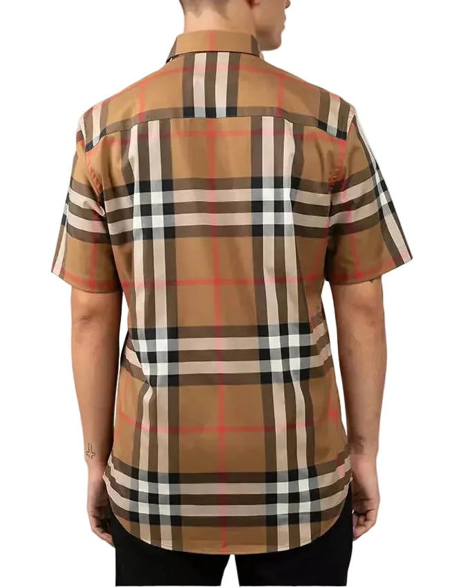 Burberry Ropa Claverdon Ss Chk Toupe Brown · Premium Avenue