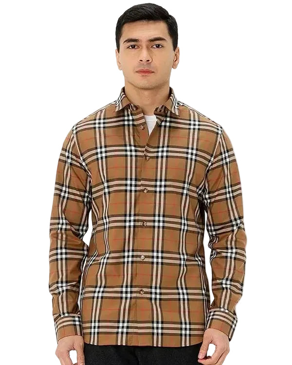 BURBERRY - SHEFFORD LS CHK TOUPE BROWN