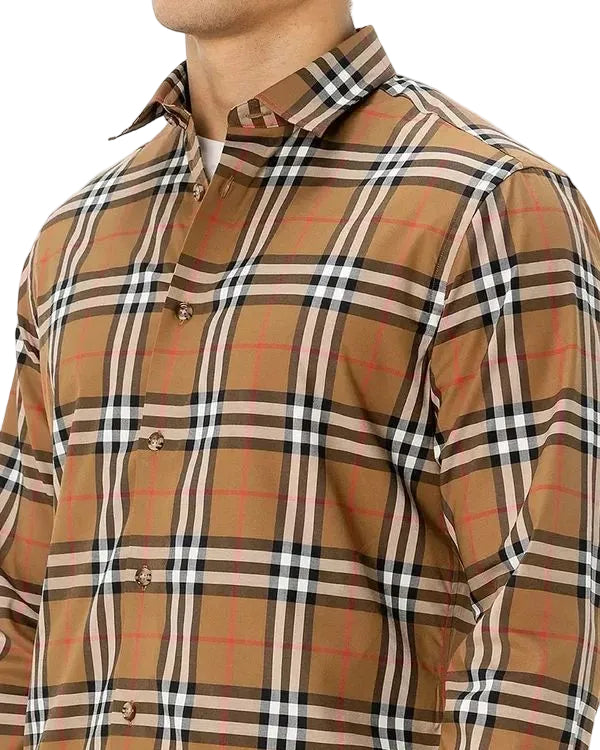 BURBERRY - SHEFFORD LS CHK TOUPE BROWN