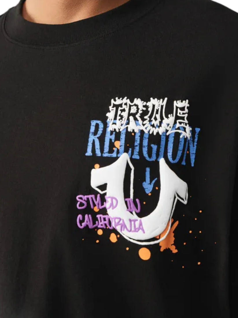 True Religion Ropa Concert Buddha Oversized Tee Jet Black · Premium Avenue