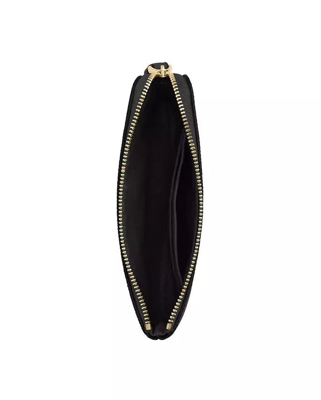 COACH - CORNER ZIP IN CROSSGRAIN LEATHER BLACK