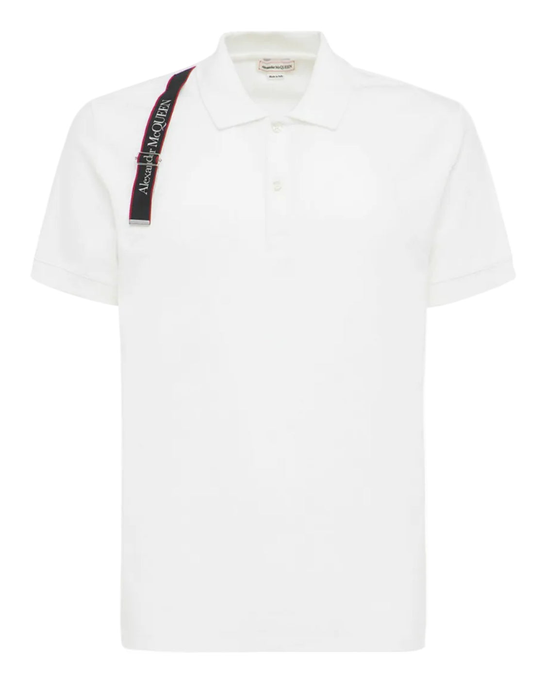 Alexander Mcqueen Ropa Logo Tape Hrnss Polo White · Premium Avenue