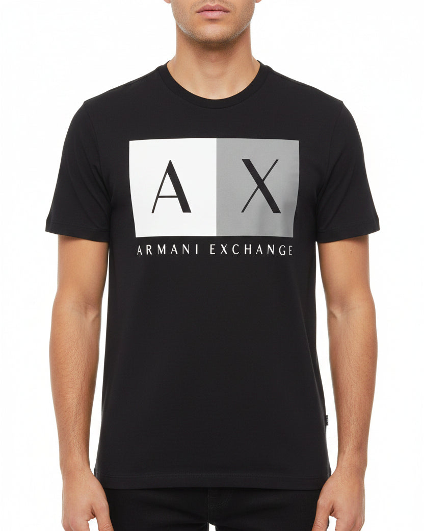 Armani Exchange Ropa Clasic White Grey Logo Black Tee Black/ Grey · Premium Avenue