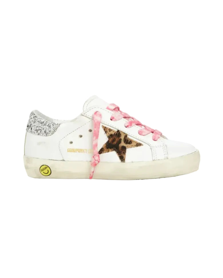 GOLDEN GOOSE - SUPER STAR WHITE/BEIGE BROWN LEO/SILVER