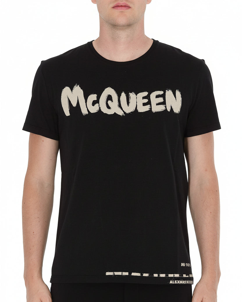 Alexander Mcqueen Ropa Grft Prt T-shirt Black / Brown · Premium Avenue