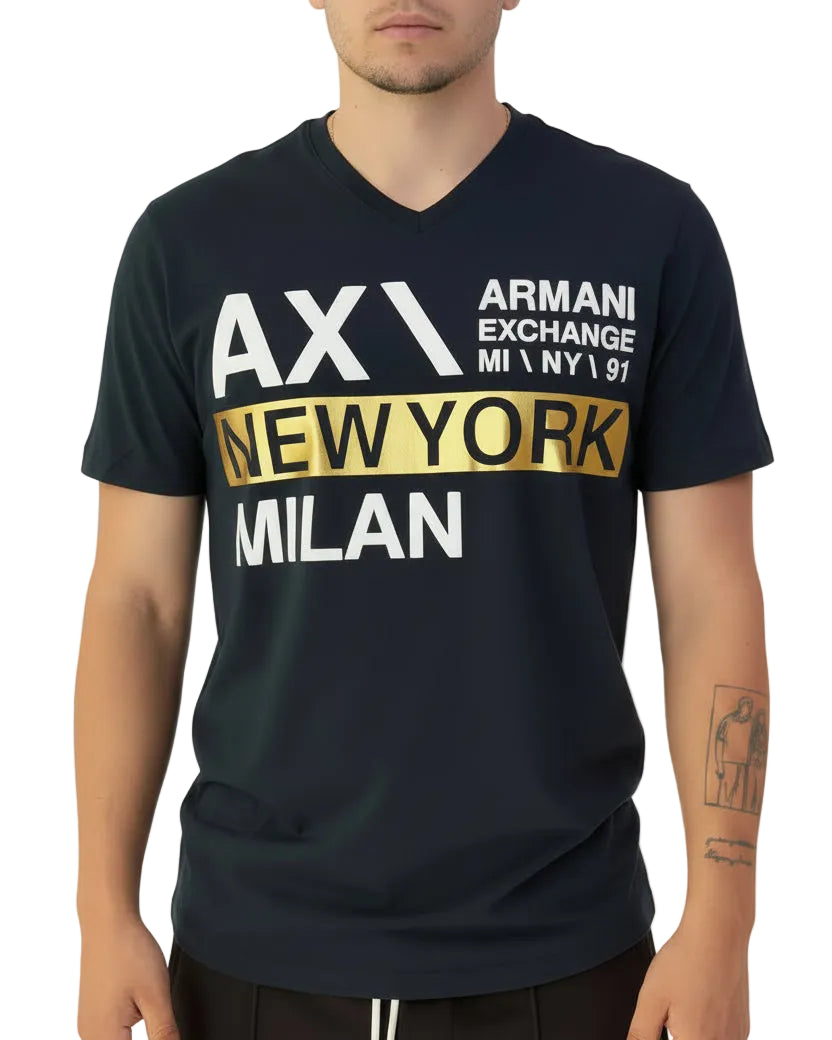 Armani Exchange Ropa Milan New York Logo T-shirt Black · Premium Avenue