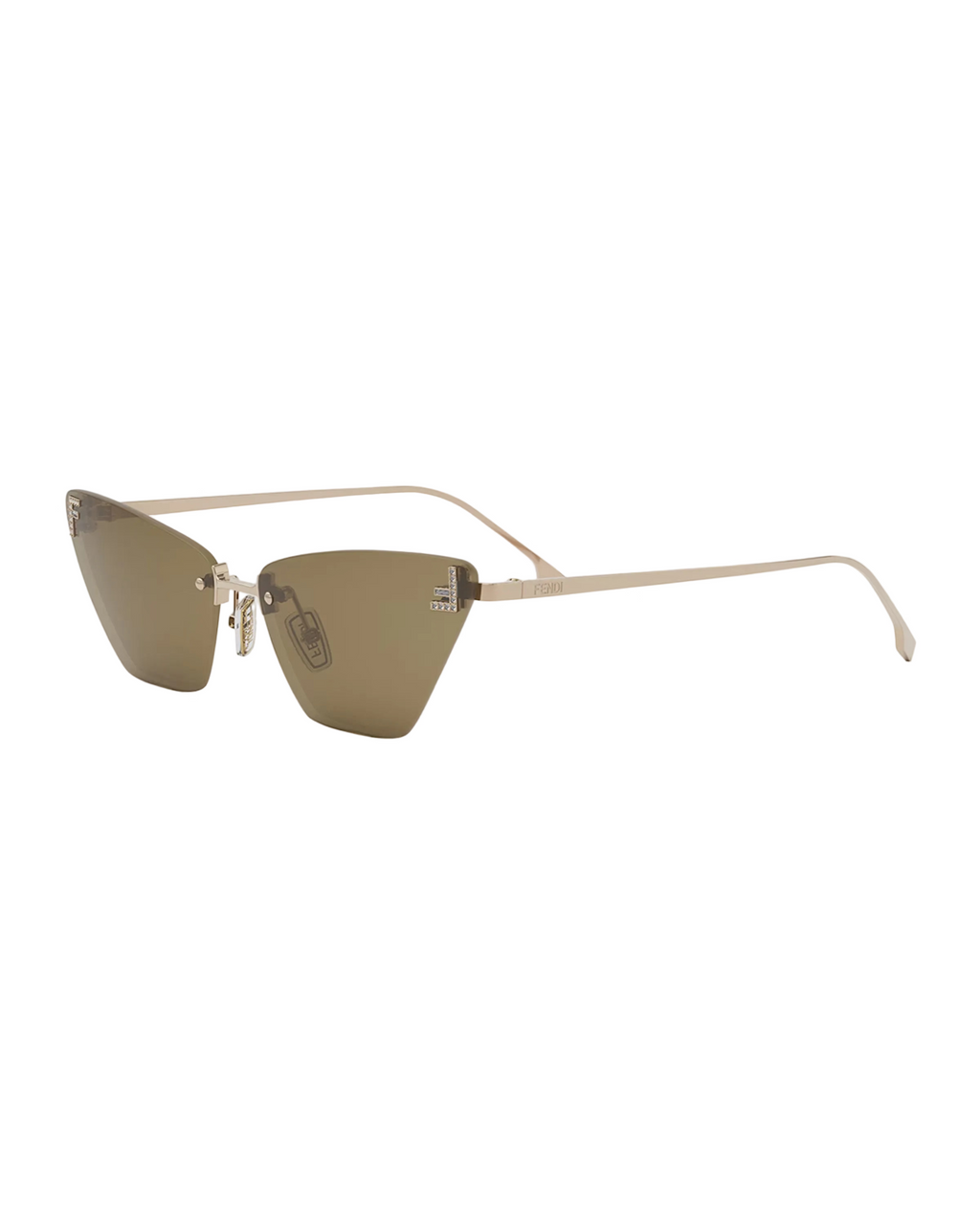 FENDI - W SUNGL RIMLESS CAT EYE R GOLD/CRYS/NICOTINE