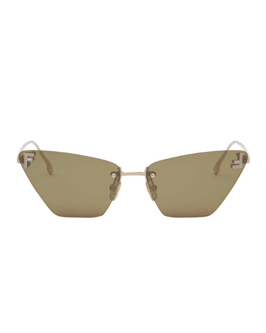 FENDI - W SUNGL RIMLESS CAT EYE R GOLD/CRYS/NICOTINE
