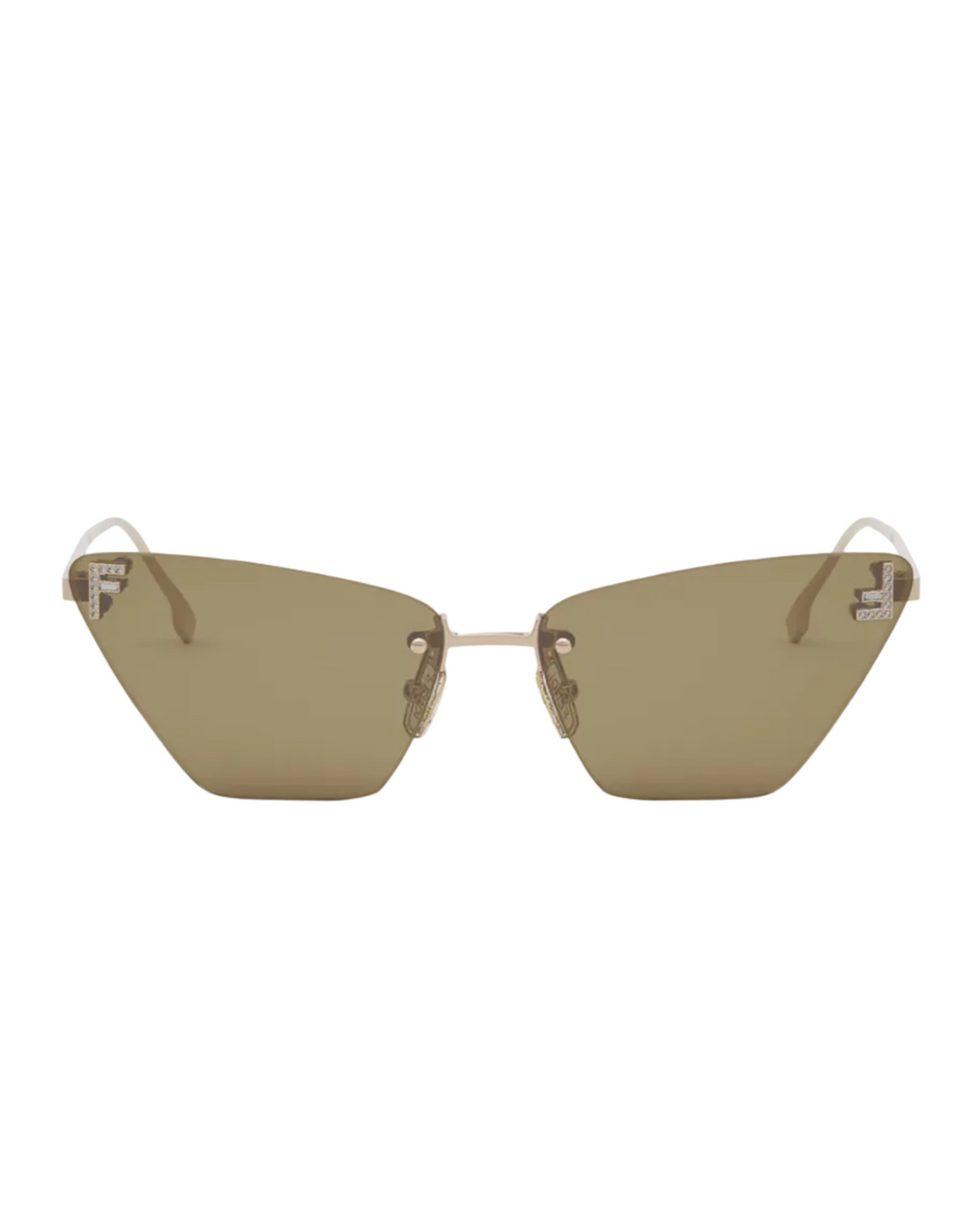 FENDI - W SUNGL RIMLESS CAT EYE R GOLD/CRYS/NICOTINE
