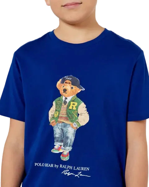 POLO - BEAR COTTON JERSEY TEE BLUE