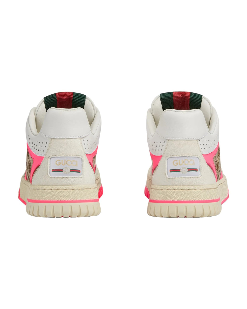 Gucci Re-Web Sneaker GG Supreme Pink · vista trasera · Premium Avenue