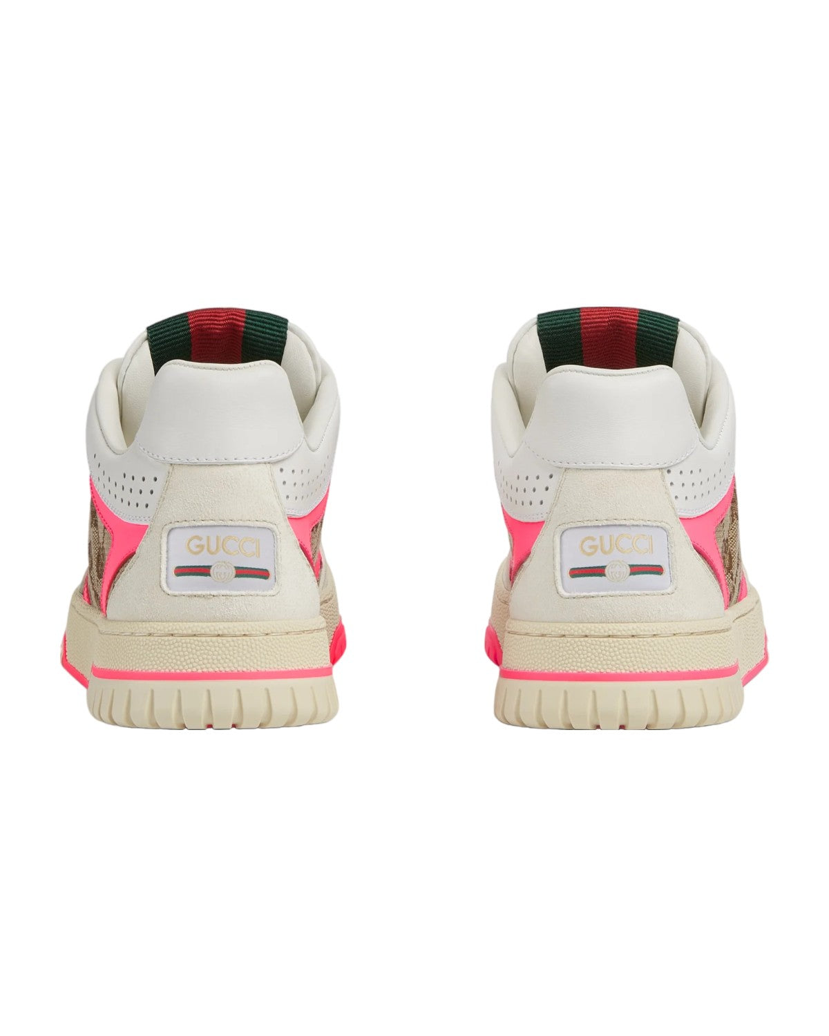 Gucci Re-Web Sneaker GG Supreme Pink · vista trasera · Premium Avenue