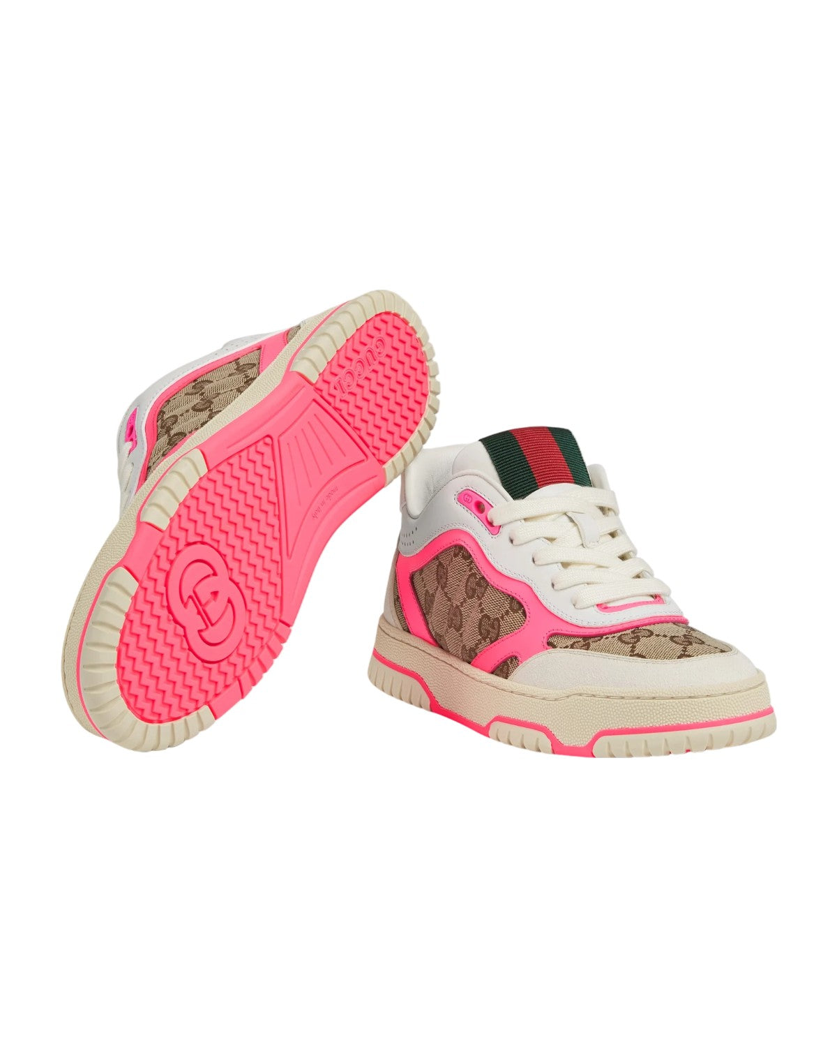 Gucci Re-Web Sneaker GG Supreme Pink · suela · Premium Avenue