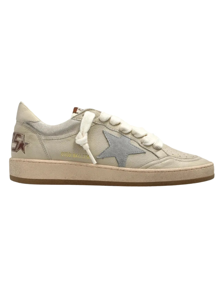 GOLDEN GOOSE - BALL STAR DOUBLE UPPER CREAM/LIGHT GREY/ GREY