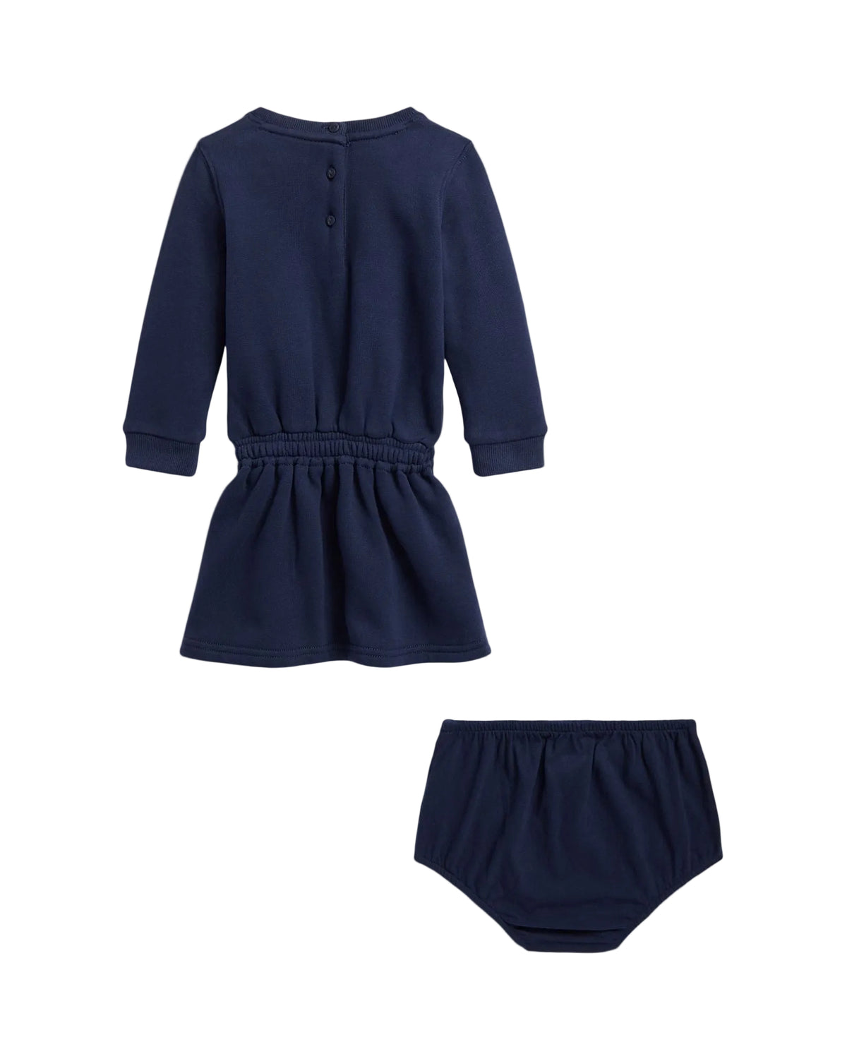 POLO - BEAR FLEECE DRESS & BLOOMER NAVY