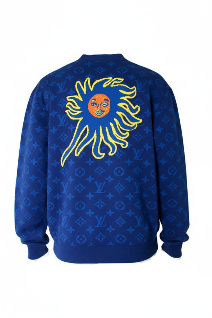 LOUIS VUITTON - MNG FACES KNITTED CARDIGAN BLUE